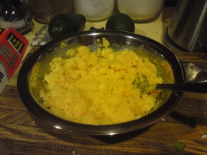 polenta, butter, water, and spices